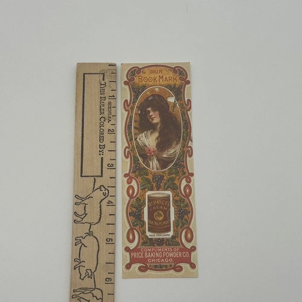 2 Vintage Advertising Bookmarks Carpenter Organs Price Baking Powder Victorian